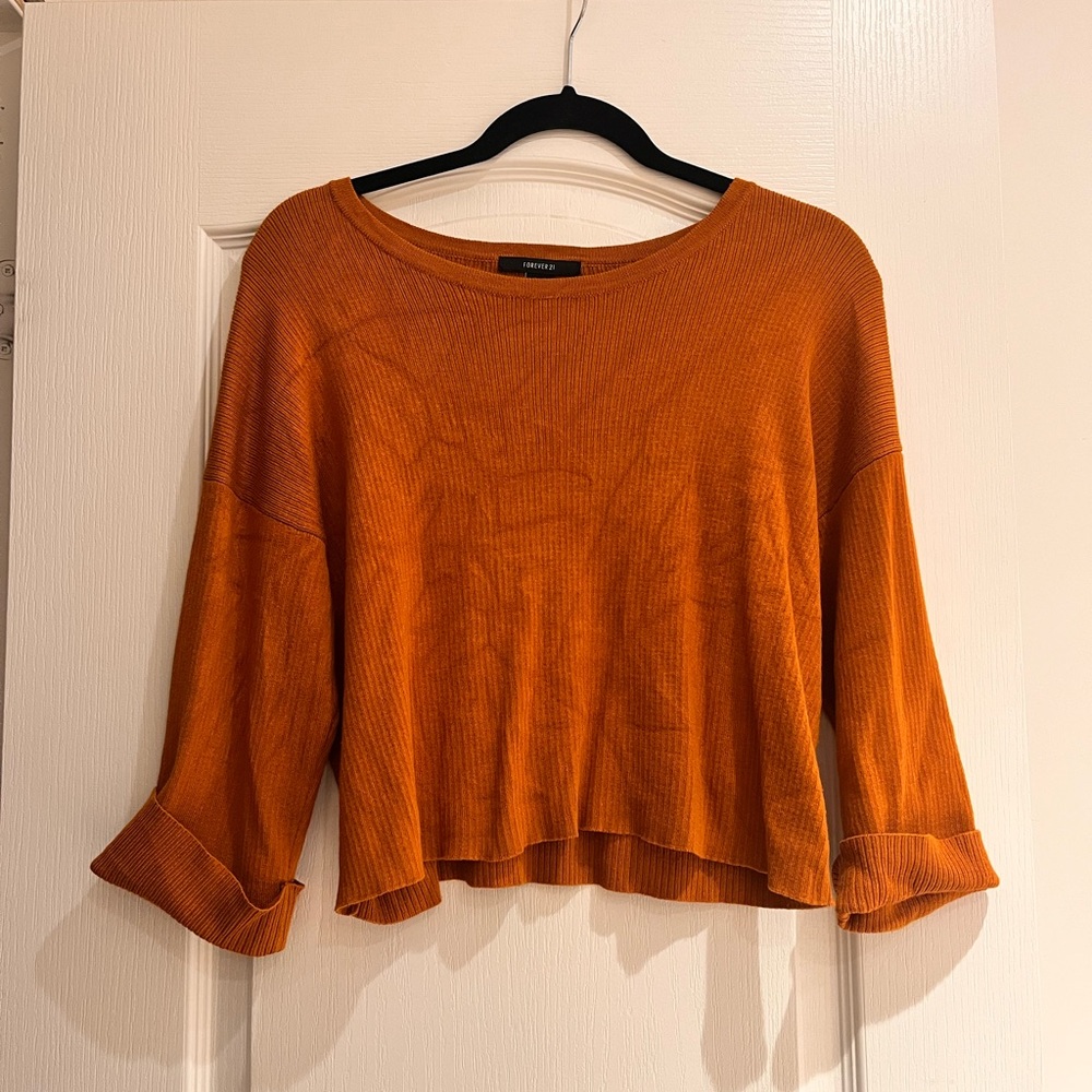 Orange Ribbed Sweater